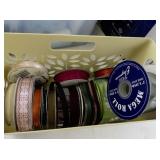 Large Lot of Sewing and Craft Supplies including Threads, Ribbons, Quilt Batting