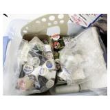 Large Lot of Sewing and Craft Supplies including Threads, Ribbons, Quilt Batting