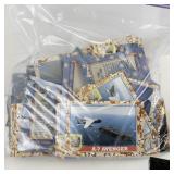 Collection of Desert Storm Trading Cards, Vintage Puzzle Pieces, and LEGO Vehicles