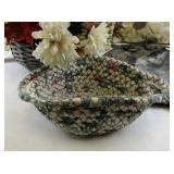 Home Decor Collection with Woven Baskets, Faux Florals, Metal Mirrors, and Pillow
