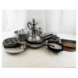 Collection of Vintage Metal Bakeware and Kitchen Tools