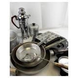 Collection of Vintage Metal Bakeware and Kitchen Tools