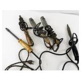 Lot of 5 Vintage Soldering Irons with Wood and Bakelite Handles