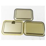 Set of 3 Vintage Souvenir Metal Trays USS North Carolina Lincoln