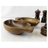 Wooden Kitchenware Collection with Bowls, Napkin Rings, and Salt & Pepper Mills
