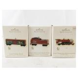 Set of 3 Hallmark Keepsake Lionel Holiday Railroad Train Ornaments with Boxes