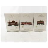 Set of 3 Hallmark Keepsake Lionel Nutcracker Route Train Car Ornaments