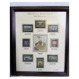 Collection of Military and Patriotic Memorabilia with WWII Stamps, Newspapers, and Signs