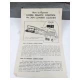 Lionel No. 364 Lumber Loader with Tray, Rollers, and Instructions