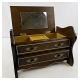 Vintage Made in Japan Wooden Dresser Music Box with Mirror and Drawers (Music Box Working!)