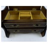 Vintage Made in Japan Wooden Dresser Music Box with Mirror and Drawers (Music Box Working!)
