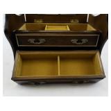 Vintage Made in Japan Wooden Dresser Music Box with Mirror and Drawers (Music Box Working!)