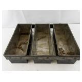 Vintage Chicago Metallic 3-Section Industrial Bread Loaf Pan
