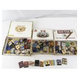 Lot of 3 Vintage Cigar Boxes with Matchbook Collection