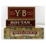 Lot of 3 Vintage Cigar Boxes with Matchbook Collection