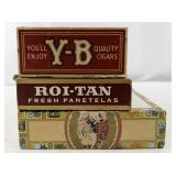 Lot of 3 Vintage Cigar Boxes with Matchbook Collection