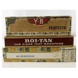 Lot of 3 Vintage Cigar Boxes with Matchbook Collection