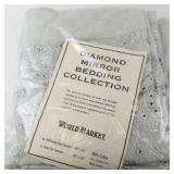 World Market Diamond Mirror Collection Hand-Embroidered Queen Coverlet
