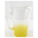 Vintage Half Frosted Yellow Glass Pitcher