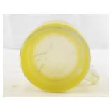Vintage Half Frosted Yellow Glass Pitcher