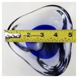 Signed Bellini 2002 Blue Murano Art Glass Bowl