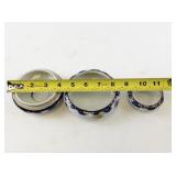 Antique Porcelain Hair Receiver and Trinket Dish Set with Floral Design