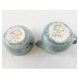 Vintage James Kent PV Fenton Blue Floral Cream and Sugar Set