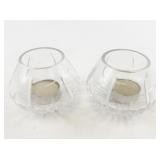 Pair of Clear Glass Votive Candle Holders