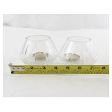 Pair of Clear Glass Votive Candle Holders