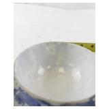 Vintage Bone China Teacup and Saucer with Blue Floral Design and Gold Rim