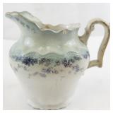 Vintage Royal Semi-Porcelain Pitcher and Saucer Set, England Floral Pattern