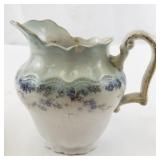 Vintage Royal Semi-Porcelain Pitcher and Saucer Set, England Floral Pattern