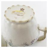 Vintage Royal Semi-Porcelain Pitcher and Saucer Set, England Floral Pattern