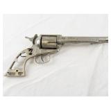 Nichols Stallion 45 Toy Cap Gun with Studded Leather Holster - Handle Grips Missing
