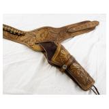 Hubley Colt .45 Toy Cap Gun with Western Leather Holster and Belt