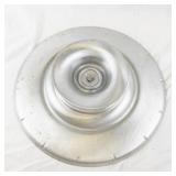 Vintage Silver Tone Metal Pedestal Cake Plate with Floral Engraving