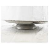 Vintage Divided Metal Serving Tray with Floral Engraving