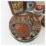 Collection of 7 Vintage Decorative Tins and Metal Mailbox