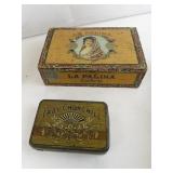 Collection of 7 Vintage Decorative Tins and Metal Mailbox