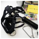 Household and Fitness Miscellaneous Lot with Tote, Exercise Bands, Iron, Gadgets and Accessories