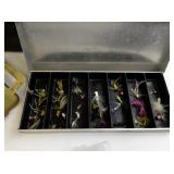 Fishing Tackle Box Collection with Lures, Bobbers, and Storage Cases