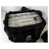 Fishing Tackle Box Collection with Lures, Bobbers, and Storage Cases