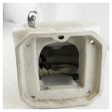 Wall-Mounted Ceramic Drinking Fountain with Metal Spout