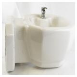 Wall-Mounted Ceramic Drinking Fountain with Metal Spout