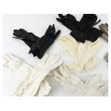 Collection of 10 Vintage Ladies Gloves Assorted Materials and Colors