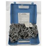 Automotive and Garage Tool Lot with Tire Chains, License Plates, Pumps, and Accessories