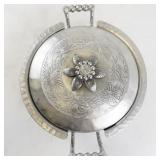 Everlast Metal Hand-Forged Hammered Aluminum Covered Bowl with Floral Design