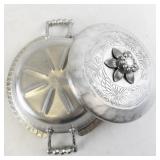 Everlast Metal Hand-Forged Hammered Aluminum Covered Bowl with Floral Design