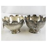 Set of 5 Vintage Silverplate Bowls, Sugar and Creamer with Ornate Detailing