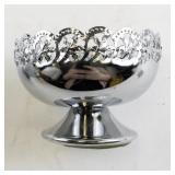 Set of 5 Vintage Silverplate Bowls, Sugar and Creamer with Ornate Detailing